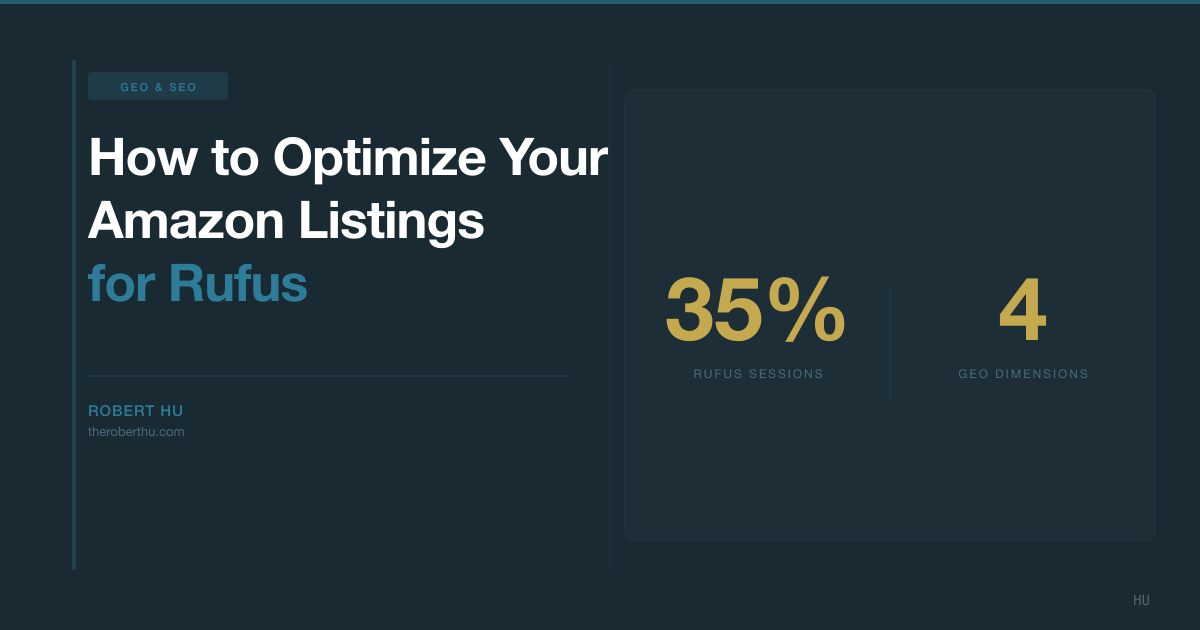 Rank in Amazon Rufus: 6 Listing Changes (2026) | Robert Hu - E-commerce ...